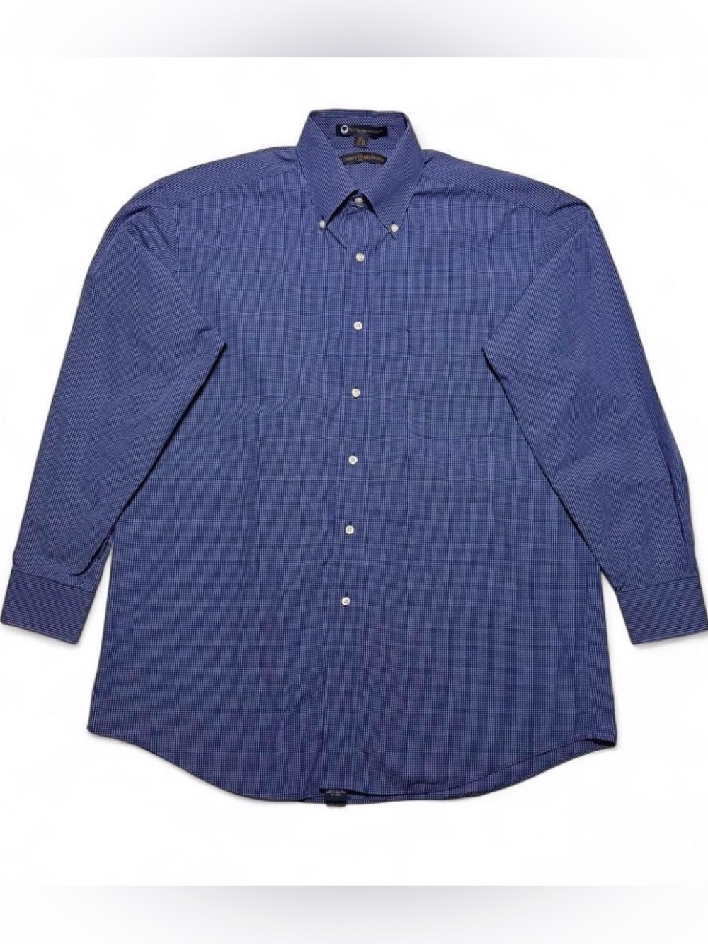 Tommy Hilfiger TLC Lifetime Collar Blue Check Dress Shirt Button Up - 15.5 32/33